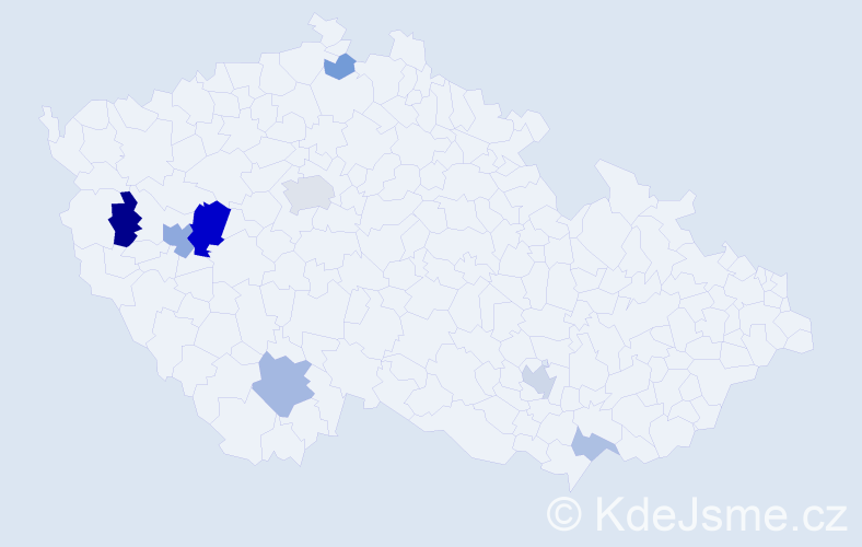 Příjmení: 'Audes', počet výskytů 19 v celé ČR