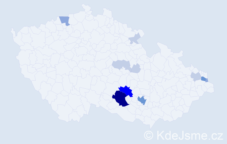 Příjmení: 'Krejska', počet výskytů 35 v celé ČR