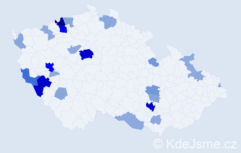 Příjmení: 'Syková', počet výskytů 77 v celé ČR