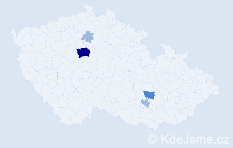 Příjmení: 'Vehesh', počet výskytů 8 v celé ČR