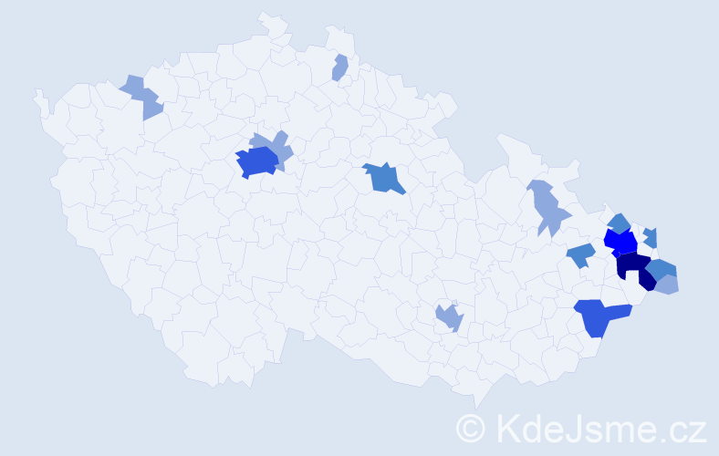 Příjmení: 'Tuhovčák', počet výskytů 31 v celé ČR