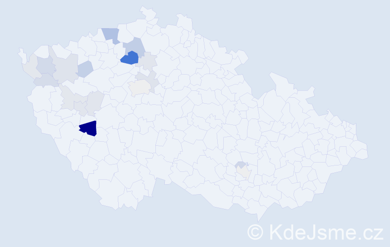 Příjmení: 'Paneš', počet výskytů 54 v celé ČR