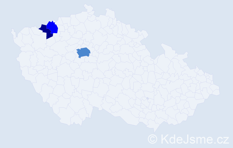 Příjmení: 'Tlačvoda', počet výskytů 9 v celé ČR