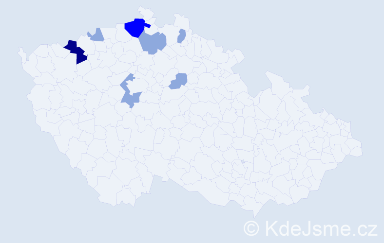 Příjmení: 'Nimec', počet výskytů 14 v celé ČR