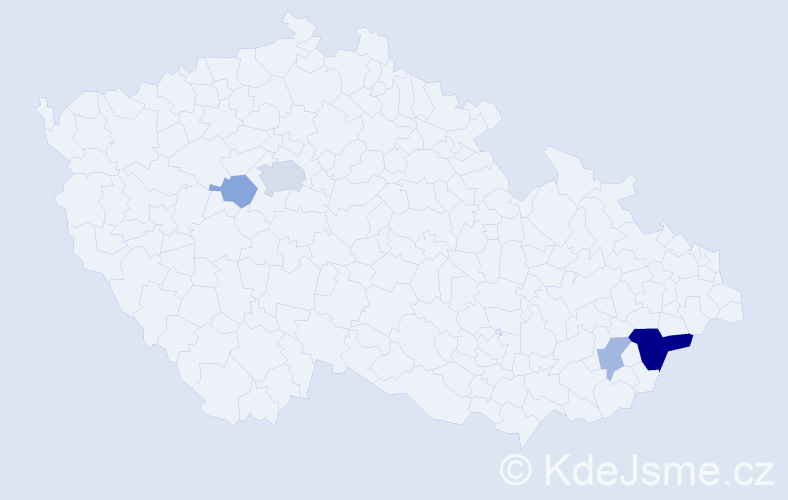 Příjmení: 'Mírná', počet výskytů 10 v celé ČR