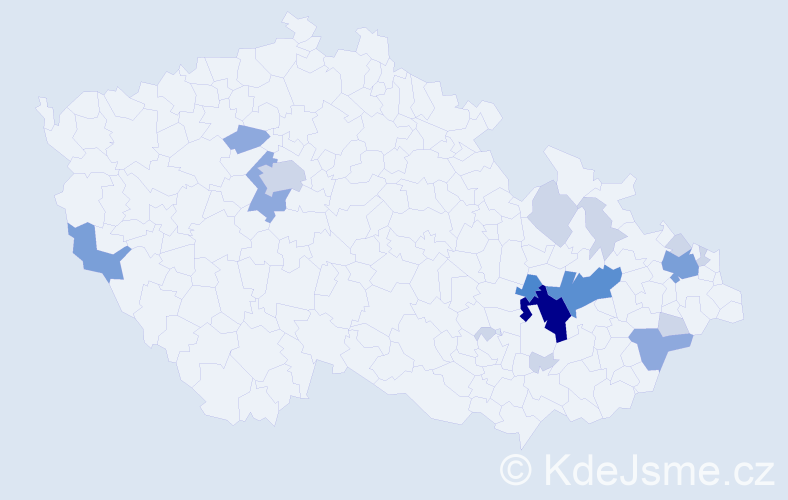 Příjmení: 'Pišťák', počet výskytů 49 v celé ČR