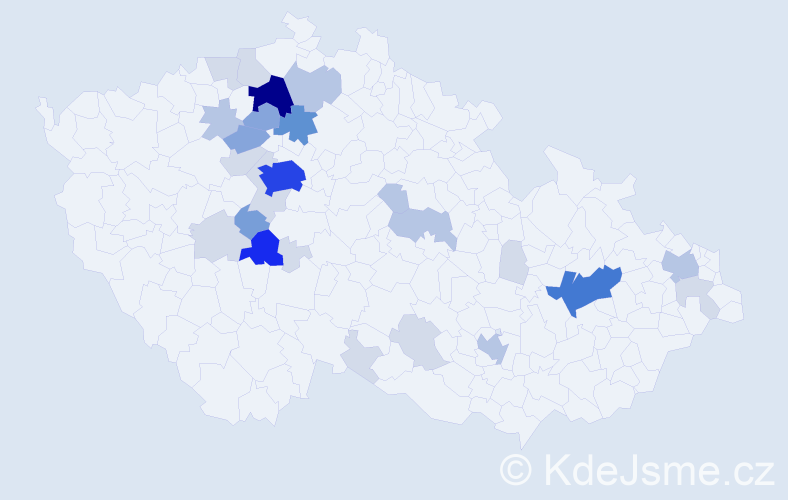 Příjmení: 'Valsa', počet výskytů 91 v celé ČR