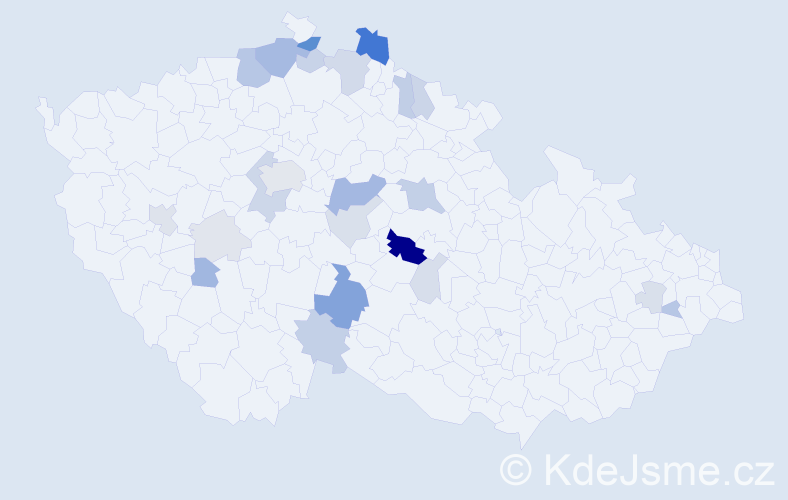 Příjmení: 'Cimpl', počet výskytů 71 v celé ČR