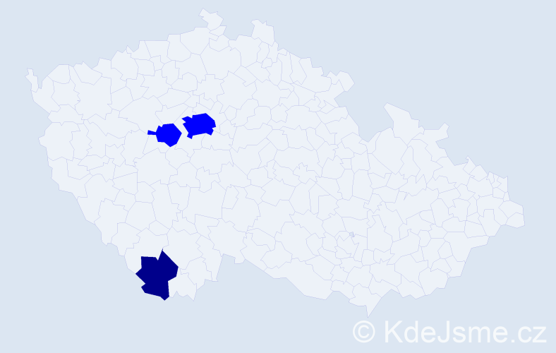 Příjmení: 'Gráfek', počet výskytů 4 v celé ČR