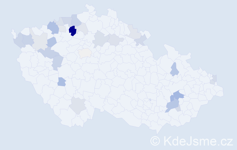 Příjmení: 'Lendel', počet výskytů 65 v celé ČR