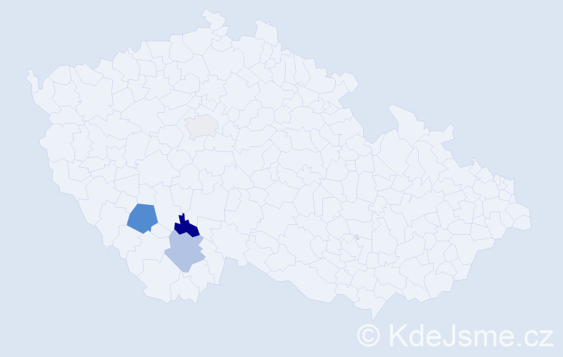 Příjmení: 'Christelbauer', počet výskytů 8 v celé ČR