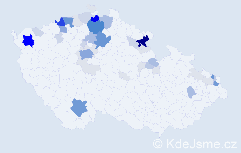 Příjmení: 'Turko', počet výskytů 210 v celé ČR