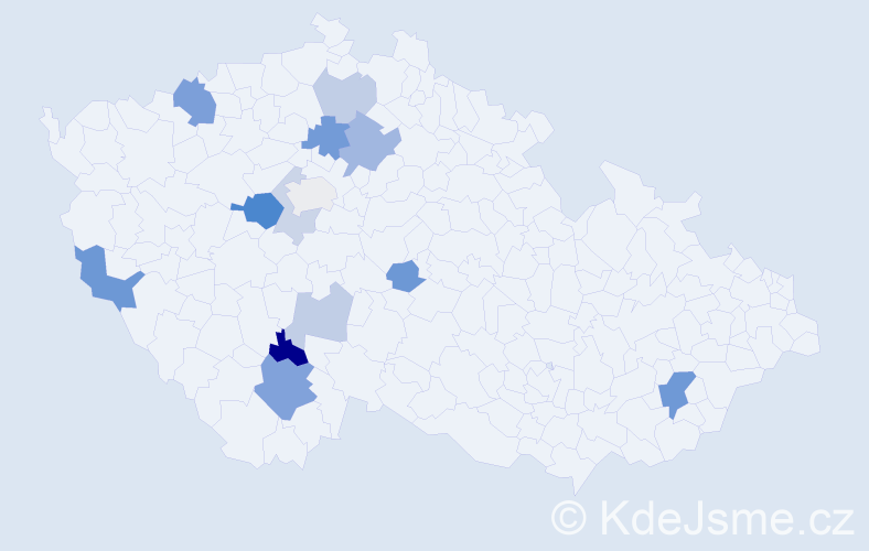 Příjmení: 'Kusbach', počet výskytů 28 v celé ČR