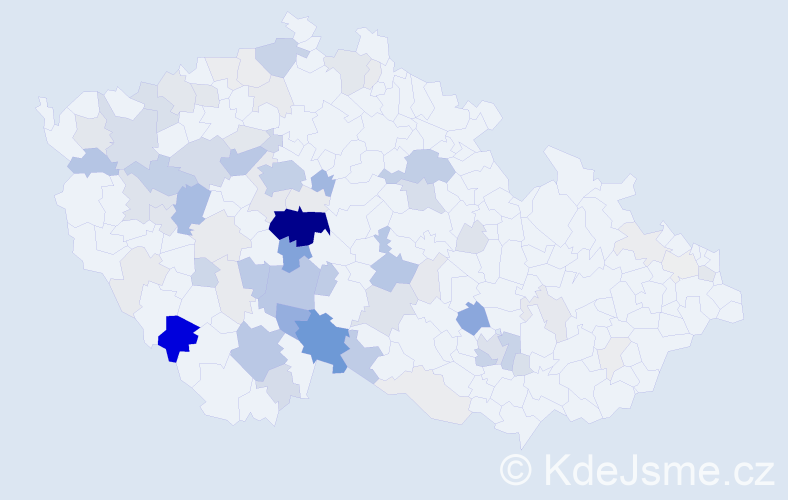 Příjmení: 'Bartůšková', počet výskytů 303 v celé ČR