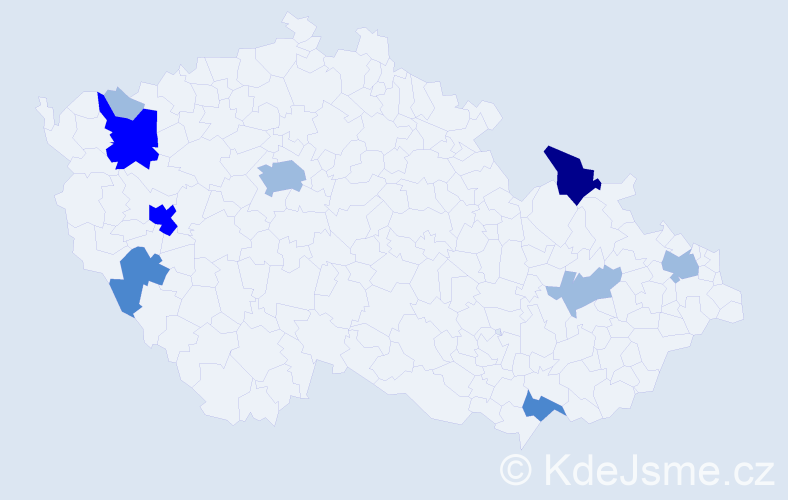 Příjmení: 'Kašperák', počet výskytů 18 v celé ČR