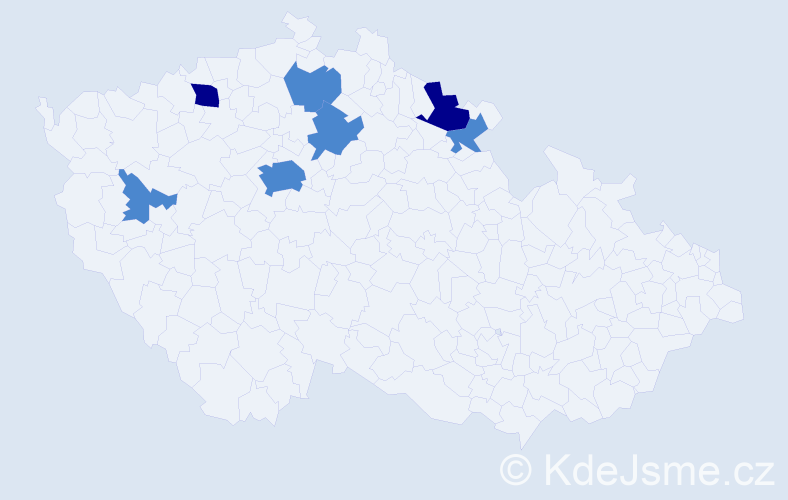 Příjmení: 'Rainetová', počet výskytů 11 v celé ČR