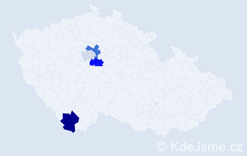 Příjmení: 'Bardiovský', počet výskytů 4 v celé ČR