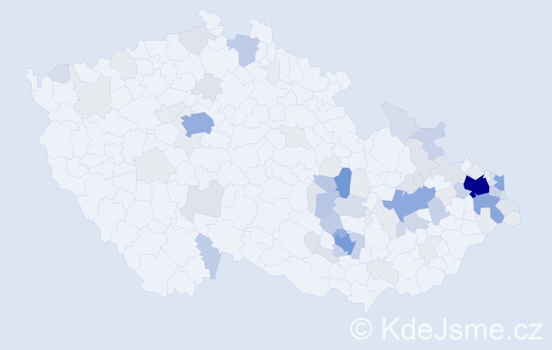Příjmení: 'Břenková', počet výskytů 272 v celé ČR
