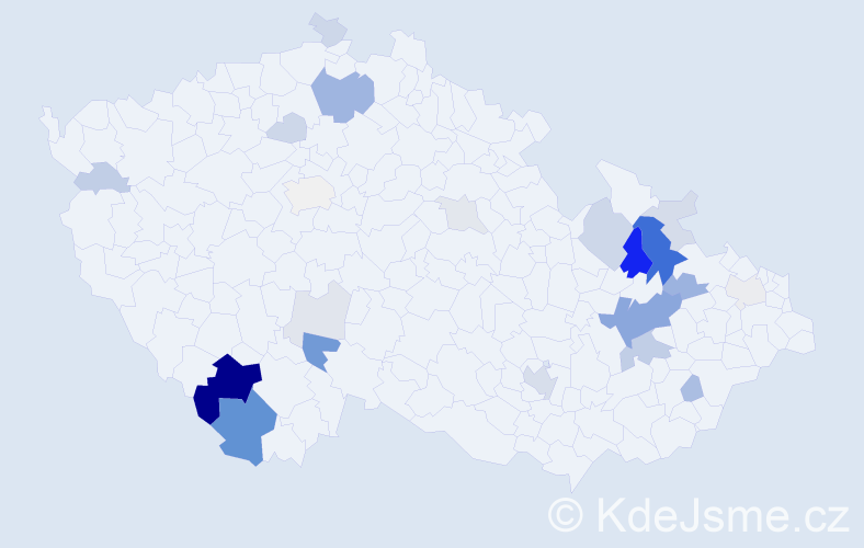 Příjmení: 'Korytar', počet výskytů 73 v celé ČR