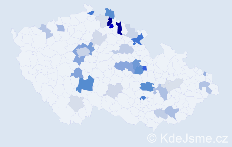 Příjmení: 'Kostlánová', počet výskytů 85 v celé ČR