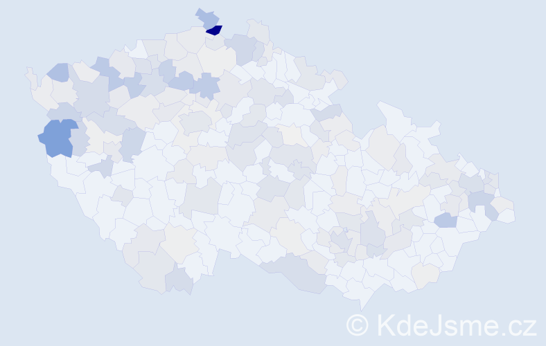Příjmení: 'Danková', počet výskytů 583 v celé ČR