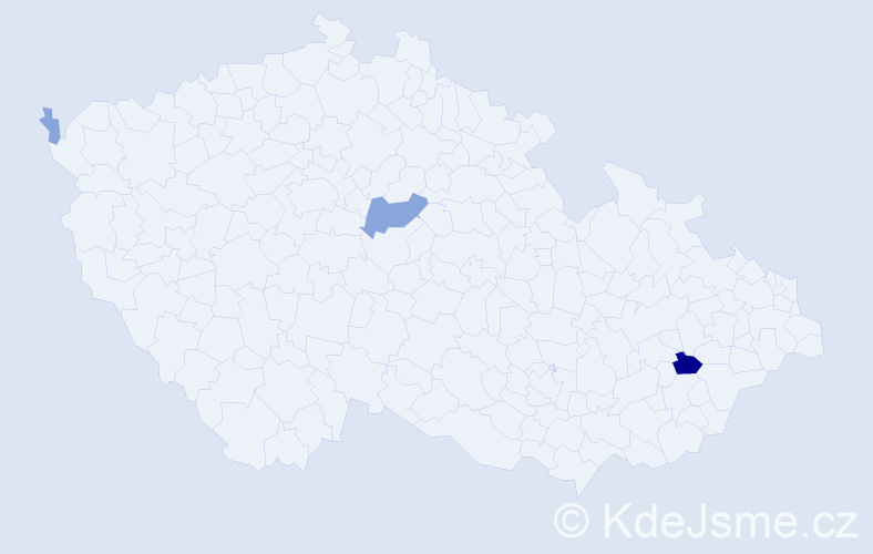 Příjmení: 'Dudlák', počet výskytů 9 v celé ČR