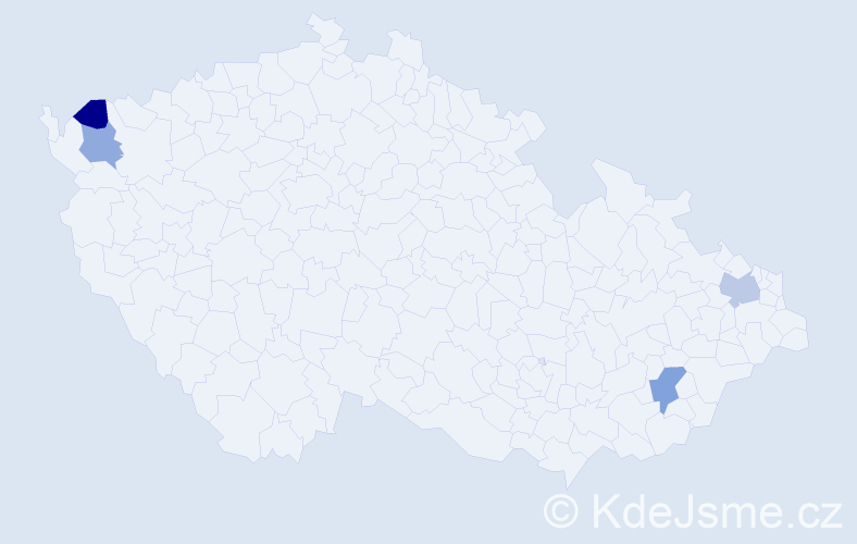 Příjmení: 'Mertos', počet výskytů 10 v celé ČR