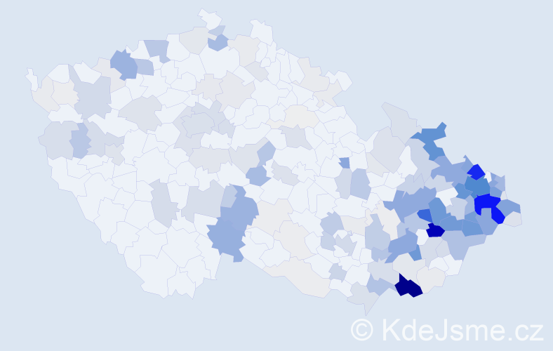 Příjmení: 'Sobek', počet výskytů 723 v celé ČR