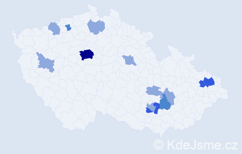 Příjmení: 'Peschlová', počet výskytů 26 v celé ČR