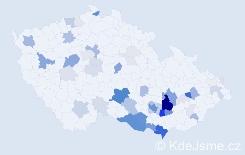 Příjmení: 'Obořilová', počet výskytů 167 v celé ČR
