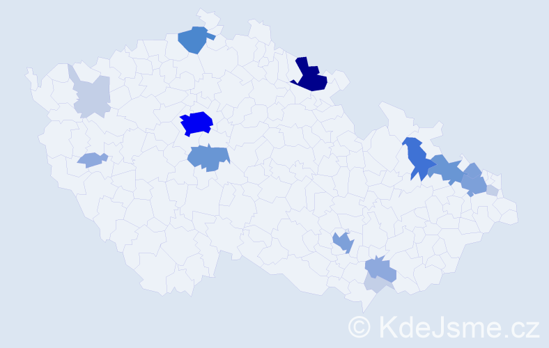 Příjmení: 'Speváková', počet výskytů 55 v celé ČR