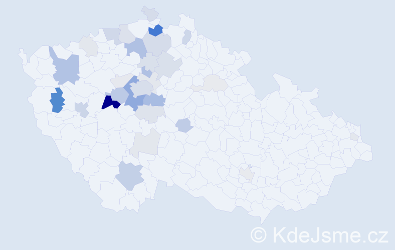 Příjmení: 'Eiseltová', počet výskytů 103 v celé ČR