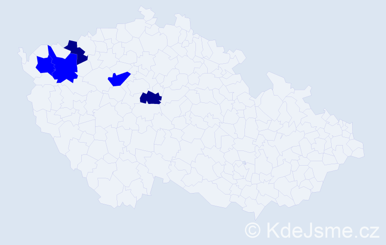 Příjmení: 'Ladenbergerová', počet výskytů 7 v celé ČR