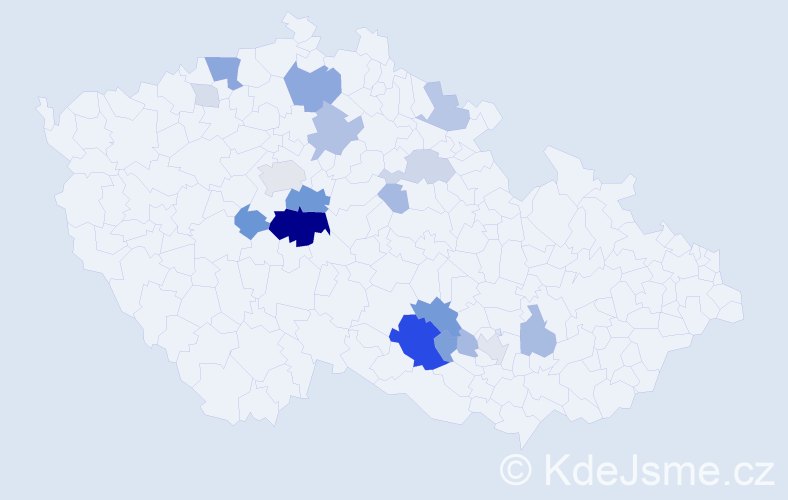 Příjmení: 'Mrha', počet výskytů 66 v celé ČR