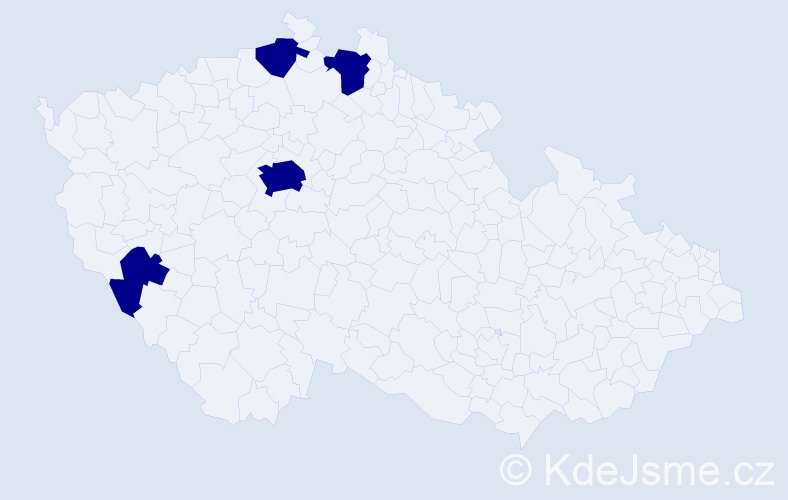 Příjmení: 'Delič', počet výskytů 4 v celé ČR