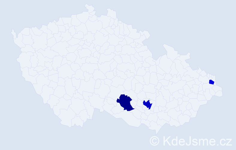 Příjmení: 'Kelecsényi', počet výskytů 5 v celé ČR
