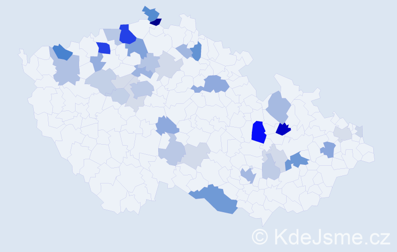 Příjmení: 'Kesslerová', počet výskytů 105 v celé ČR