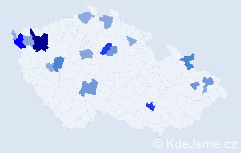 Příjmení: 'Bikar', počet výskytů 59 v celé ČR