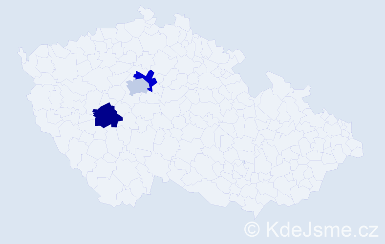 Příjmení: 'Kachaluba', počet výskytů 3 v celé ČR