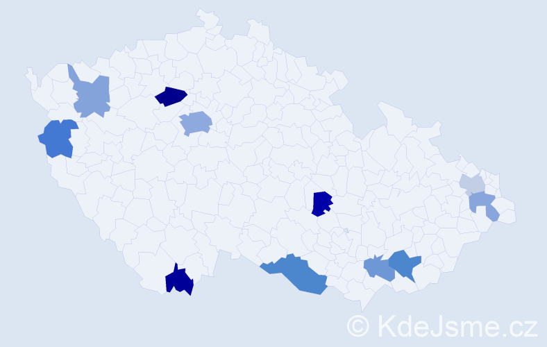 Příjmení: 'Jančuška', počet výskytů 20 v celé ČR