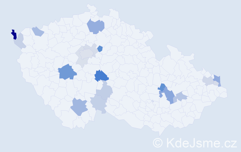 Příjmení: 'Benkovská', počet výskytů 50 v celé ČR