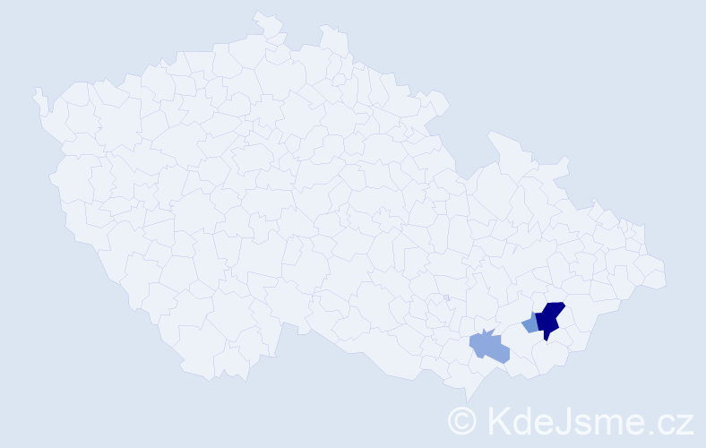 Příjmení: 'Mořinglová', počet výskytů 9 v celé ČR