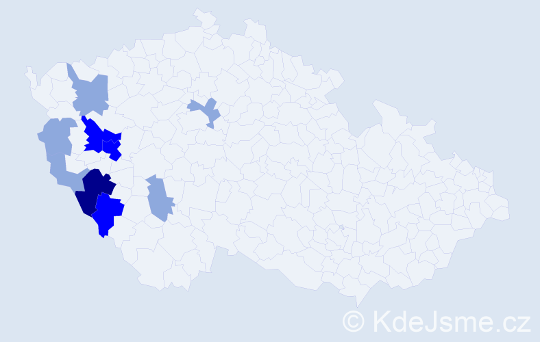Příjmení: 'Kolerusová', počet výskytů 22 v celé ČR