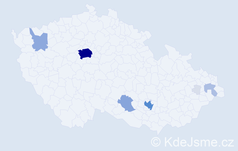 Příjmení: 'Gupta', počet výskytů 45 v celé ČR
