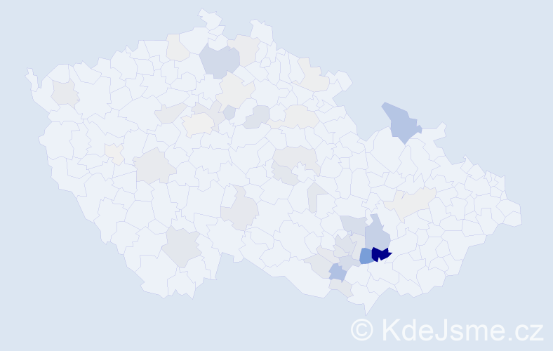 Příjmení: 'Zourková', počet výskytů 136 v celé ČR
