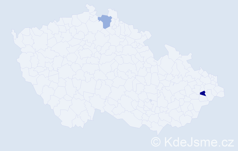 Příjmení: 'Tesarek', počet výskytů 2 v celé ČR