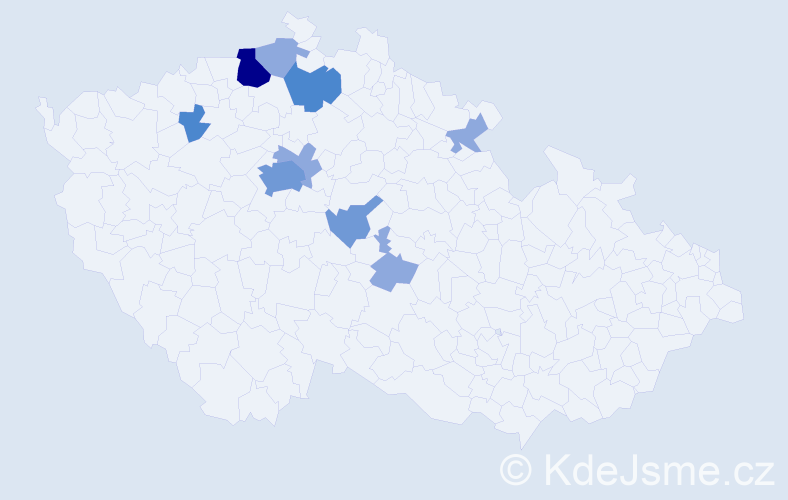 Příjmení: 'Bauštein', počet výskytů 20 v celé ČR