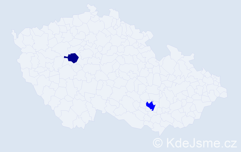 Příjmení: 'Maybey', počet výskytů 3 v celé ČR