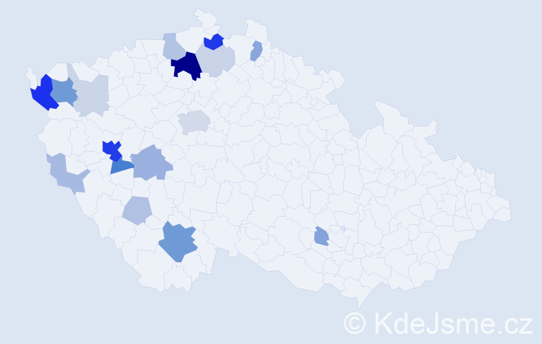 Příjmení: 'Kýček', počet výskytů 62 v celé ČR