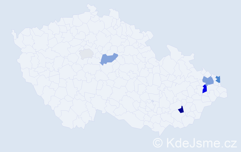 Příjmení: 'Maniak', počet výskytů 11 v celé ČR